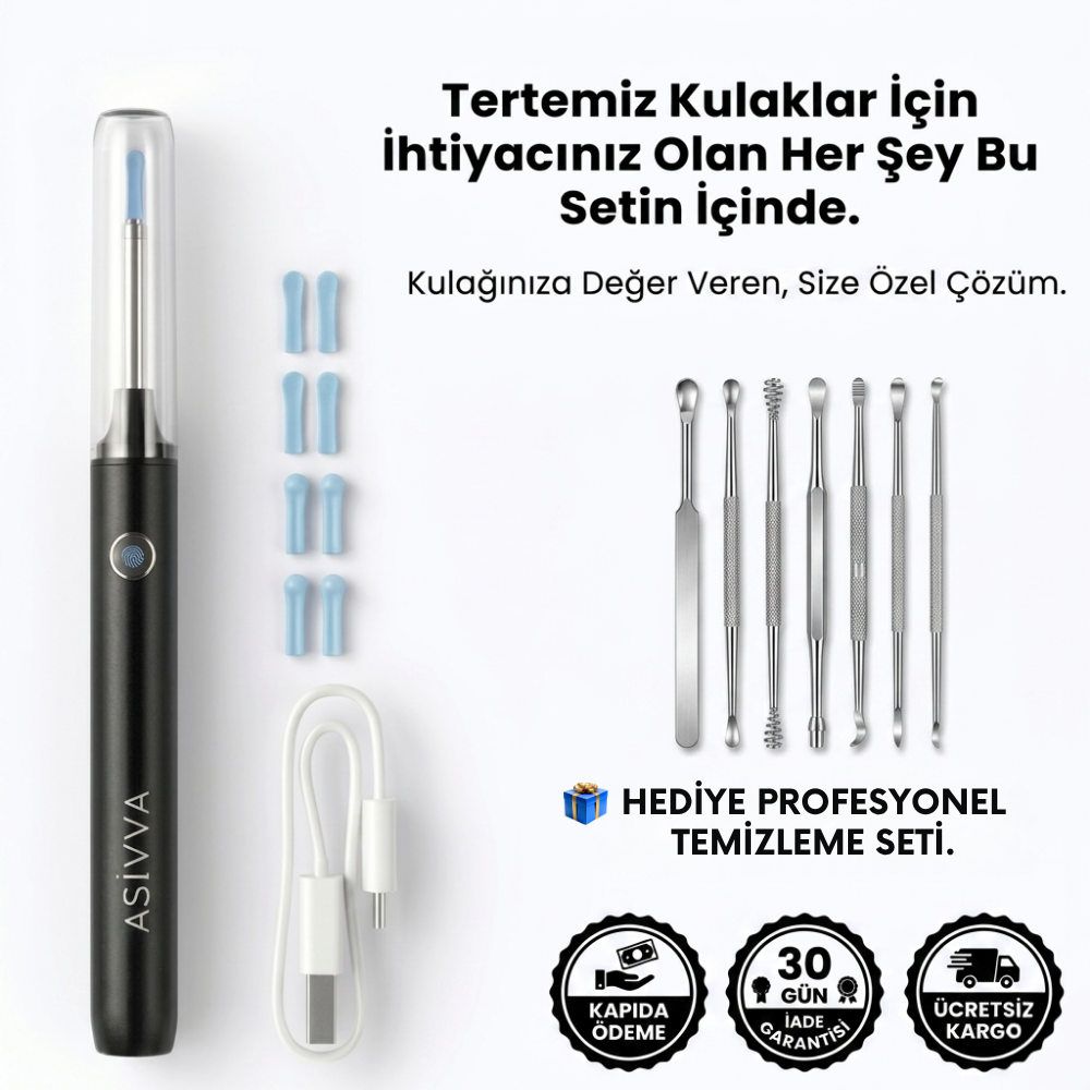 Asivva Kameralı Kulak Temizleme Cihazı